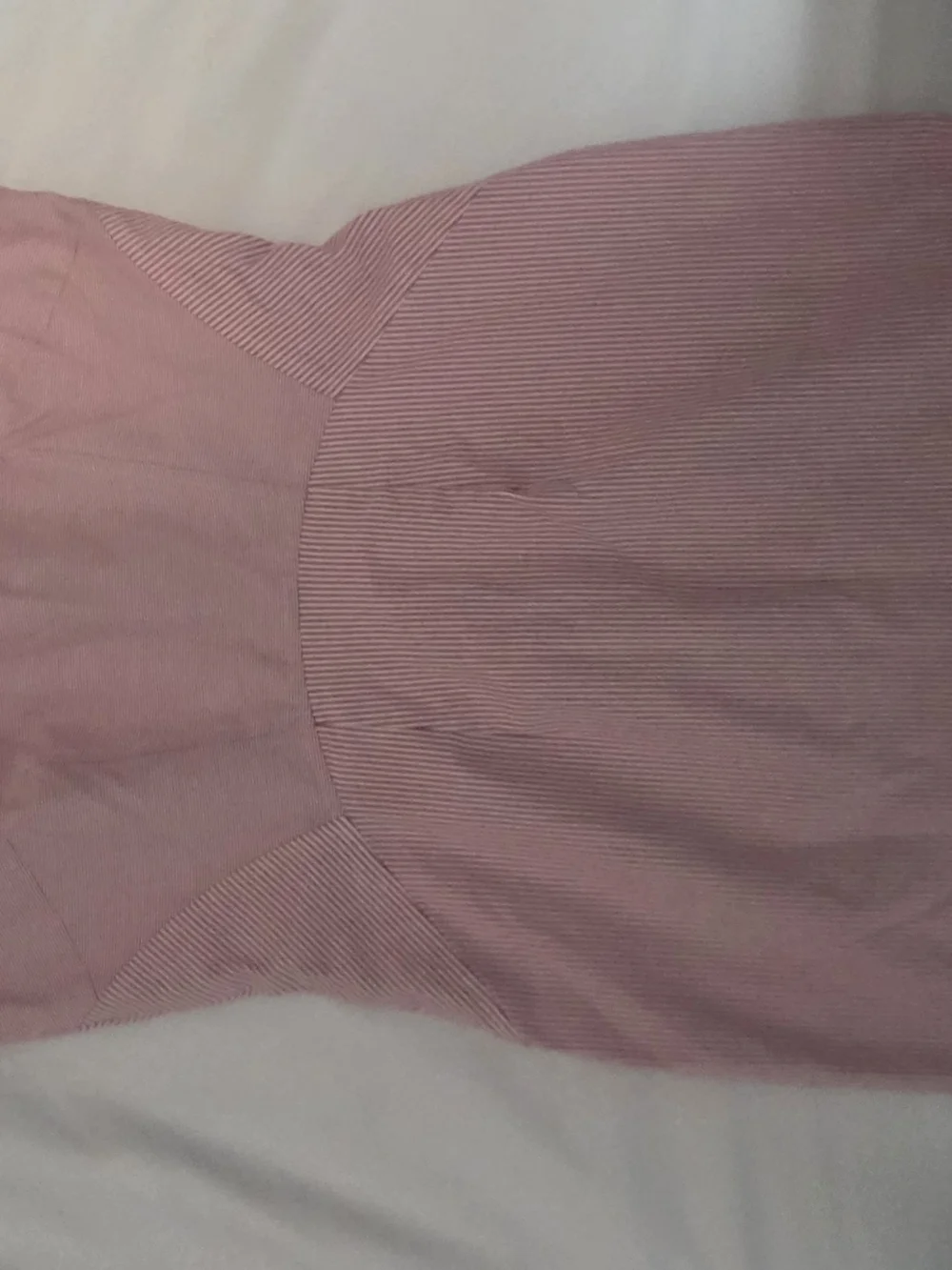 Antonio Melani Pink White Seersucker Striped V-Neck Sheath Dress Size 6